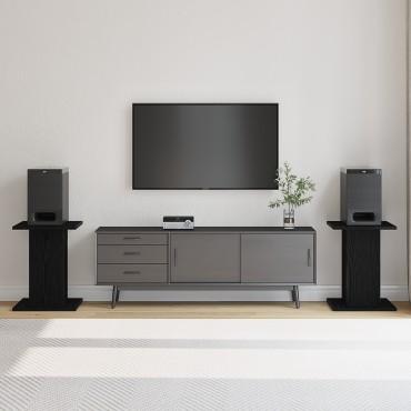 vidaXL Στήρες Ηχείων 2 τμχ Μαύρη Δρυς 30x30x40 εκ Φτιαγμένοι από Ξύλο