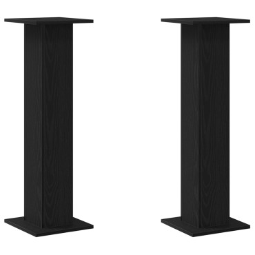 VidaXL Βάσεις Ηχείων 2 τμχ Μαύρη Δρυς 30x30x95 εκ Επιχειρησιακό Ξύλο