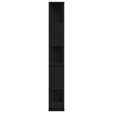 vidaXL Βιβλιοθήκη Μαύρη Οξυά 45x23,5x162,5cm 1 τεμ.
