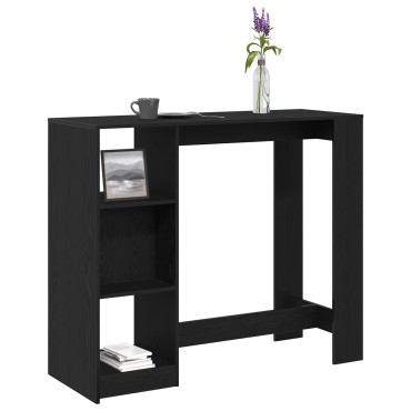 vidaXL Τραπέζι μπαρ 124x46x103.5cm Επεξεργασμένο Ξύλο Μαύρη Οξυά 1 τεμ.