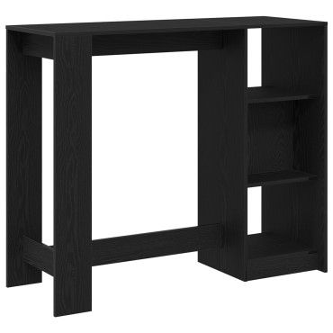 vidaXL Τραπέζι μπαρ 124x46x103.5cm Επεξεργασμένο Ξύλο Μαύρη Οξυά 1 τεμ.