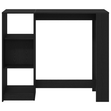 vidaXL Τραπέζι μπαρ 124x46x103.5cm Επεξεργασμένο Ξύλο Μαύρη Οξυά 1 τεμ.