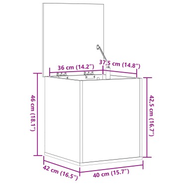 vidaXL Κουτί Αποθήκευσης Artisan Oak 40x42x46cm Φτιαγμένο από Ξύλο 1 τεμ.
