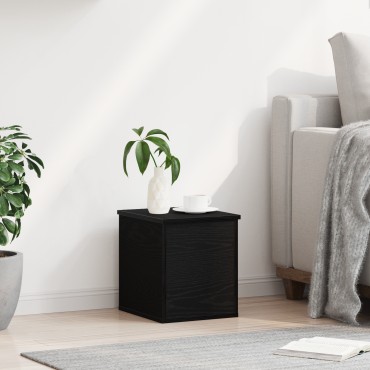 vidaXL Κουτί Αποθήκευσης Μαύρο Δρυς 30x35x35cm από Επεξεργασμένο Ξύλο 1 τεμ.