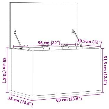 Κουτί Αποθήκευσης από Παλιό Ξύλο 60x35x35cm