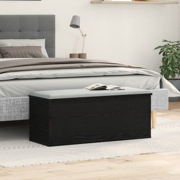 vidaXL Κουτί Αποθήκευσης Μαύρο Δρυς 102x35x35cm Επεξεργασμένο Ξύλο 1 τεμ.