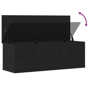 vidaXL Κουτί Αποθήκευσης Μαύρο Δρυς 102x35x35cm Επεξεργασμένο Ξύλο 1 τεμ.