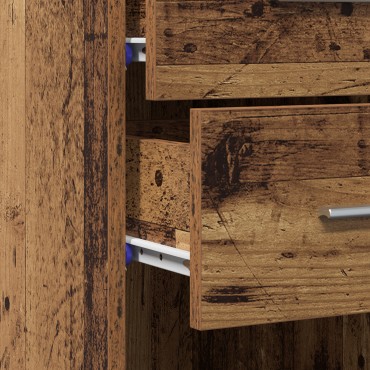 vidaXL Υψηλό ντουλάπι Παλιού Ξύλου 30x42,5x185cm Κατασκευασμένο Ξύλο 1 τεμ.