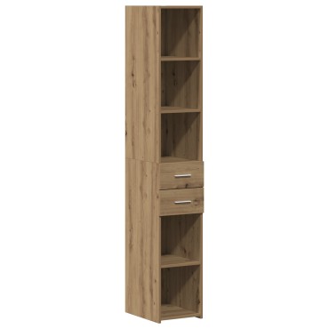 vidaXL Υψηλό ντουλάπι Μαύρη Δρυς 30x42,5x185 εκατοστά Επεξεργασμένο Ξύλο