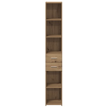 vidaXL Υψηλό ντουλάπι Μαύρη Δρυς 30x42,5x185 εκατοστά Επεξεργασμένο Ξύλο