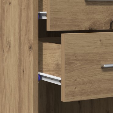vidaXL Υψηλό ντουλάπι Μαύρη Δρυς 30x42,5x185 εκατοστά Επεξεργασμένο Ξύλο