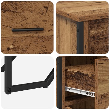 vidaXL Μπουφές Παλιού Ξύλου Οξιάς 97x32.5x74.5cm Κατασκευασμένο Ξύλο 1 τεμ.