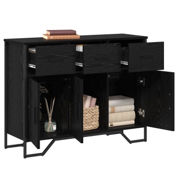 vidaXL Μπουφές Μαύρης Δρυός 97x32.5x74.5cm Επεξεργασμένο Ξύλο 1 τεμ.