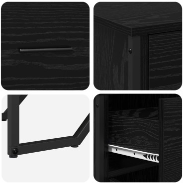 vidaXL Μπουφές Μαύρης Δρυός 97x32.5x74.5cm Επεξεργασμένο Ξύλο 1 τεμ.
