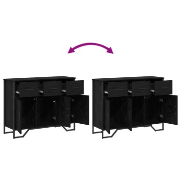 vidaXL Μπουφές Μαύρης Δρυός 97x32.5x74.5cm Επεξεργασμένο Ξύλο 1 τεμ.