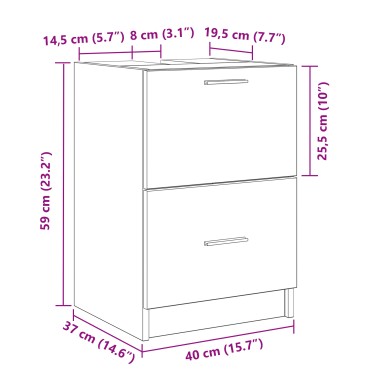 vidaXL ντουλάπι νιπτήρα παλιό ξύλο 40x37x59cm Επεξεργασμένο ξύλο