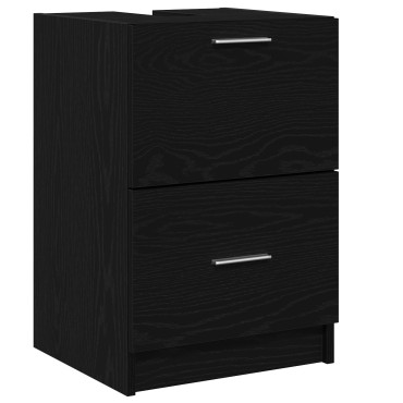 vidaXL Ντουλάπι Νιπτήρα Μαύρης Δρυός 40x37x59cm Μηχανισμένο Ξύλο 1 τεμ.