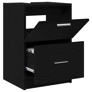 vidaXL Ντουλάπι Νιπτήρα Μαύρης Δρυός 40x37x59cm Μηχανισμένο Ξύλο 1 τεμ.