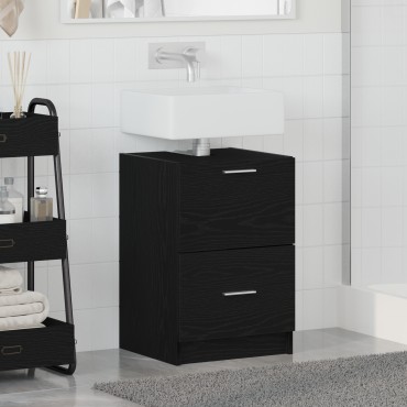 vidaXL Ντουλάπι Νιπτήρα Μαύρης Δρυός 40x37x59cm Μηχανισμένο Ξύλο 1 τεμ.