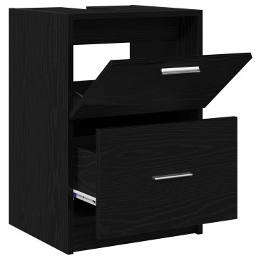 vidaXL Ντουλάπι Νιπτήρα Μαύρης Δρυός 40x37x59cm Μηχανισμένο Ξύλο 1 τεμ.