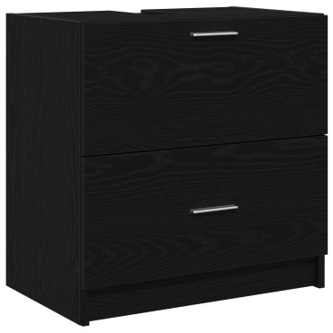 vidaXL Ντουλάπι Μπάνιου Μαύρη Οξυά 59x37x59cm Επεξεργασμένο ξύλο 1 τεμ.