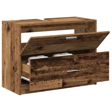 vidaXL Ντουλάπι νιπτήρα Παλιό Ξύλο 78x37x59cm Τεχνητό Ξύλο