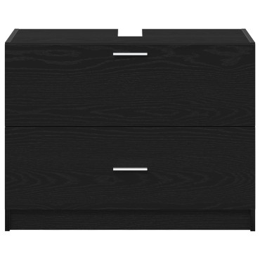 vidaXL Ντουλάπα Νιπτήρα Μαύρη Δρύς 78x37x59cm Επεξεργασμένο Ξύλο