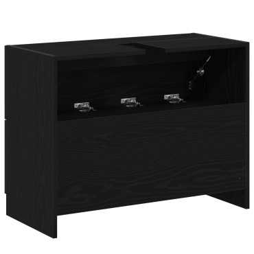vidaXL Ντουλάπα Νιπτήρα Μαύρη Δρύς 78x37x59cm Επεξεργασμένο Ξύλο