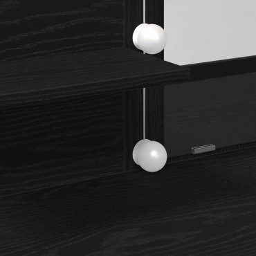 vidaXL Καθρέφτης με LED Μαύρη Δρυς 100x40x130 εκ