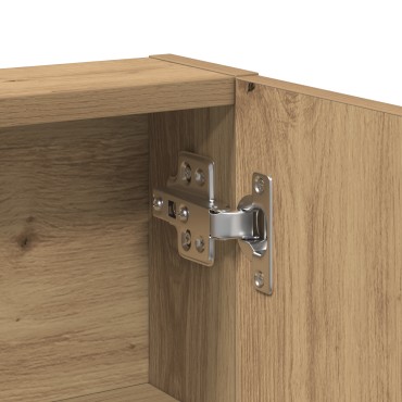 vidaXL Τουαλέτα με Καθρέφτη και LEDs Artisan Oak Επεξεργασμένο Ξύλο 80x35x132 cm 1 τεμ.