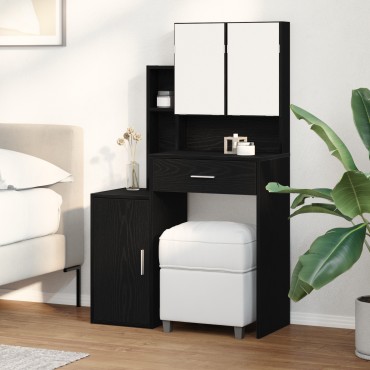 vidaXL Τραπέζι περιποίησης Μαύρη Οξυά 80x35x132cm