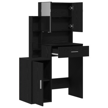 vidaXL Τραπέζι περιποίησης Μαύρη Οξυά 80x35x132cm