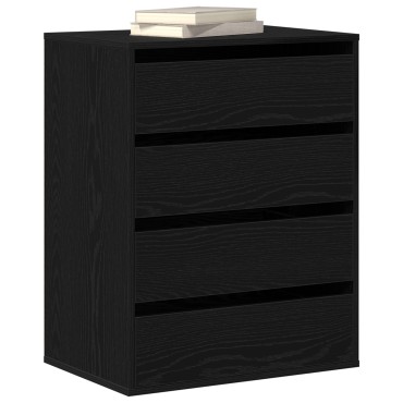 vidaXL Συρταριέρα Μαύρη Δρυς 60x41x76cm Επεξεργασμένη Ξυλεία 1 τεμ.