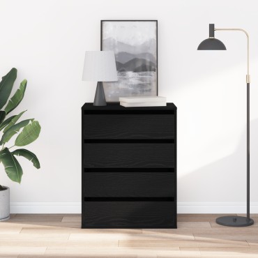 vidaXL Συρταριέρα Μαύρη Δρυς 60x41x76cm Επεξεργασμένη Ξυλεία 1 τεμ.