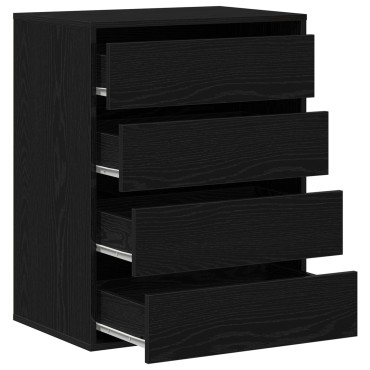 vidaXL Συρταριέρα Μαύρη Δρυς 60x41x76cm Επεξεργασμένη Ξυλεία 1 τεμ.