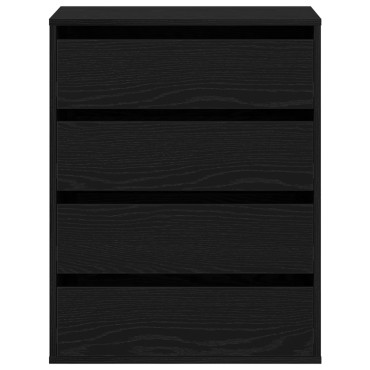 vidaXL Συρταριέρα Μαύρη Δρυς 60x41x76cm Επεξεργασμένη Ξυλεία 1 τεμ.