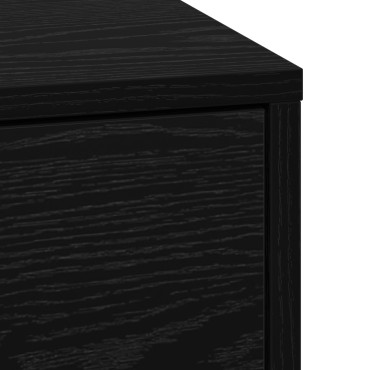 vidaXL Κομοδίνο με LED Φωτισμό Μαύρης Δρυός Επεξεργασμένου Ξύλου 38x34x61 cm 1 τεμ.