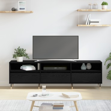 vidaXL Ντουλάπι τηλεόρασης Μαύρη Δρυς 150x30x44.5cm Επεξεργασμένο Ξύλο