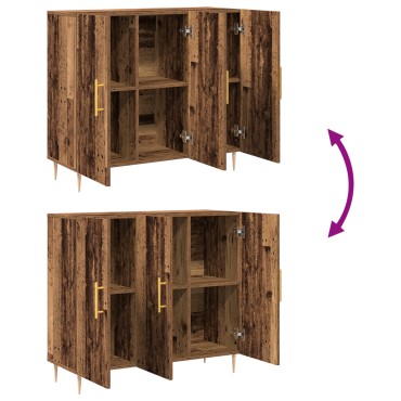 vidaXL Μπουφές σε Παλιό Ξύλο, 90x34x80 cm Φτιαγμένος από Μηχανικά Ξύλα 1 τεμ.