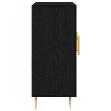 Μαύρος Μπουφές Δρυς vidaXL 90x34x80cm Φτιαγμένος από ξύλο 1 τεμ.