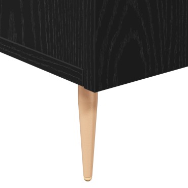 Μαύρος Μπουφές Δρυς vidaXL 90x34x80cm Φτιαγμένος από ξύλο 1 τεμ.