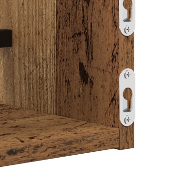vidaXL Ράφια τοίχου 2 τεμ. Ξύλο παλιό 60x16x14cm Μηχανικής ξύλου