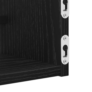 vidaXL Ράφια τοίχου 2 τεμ. Μαύρη Δρυς 60x16x14cm Κατασκευασμένο ξύλο