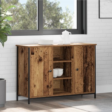 vidaXL Κονσόλα Παλιού Ξύλου 100x35x70cm Κατασκευασμένο Ξύλο και Χάλυβας 1 τεμ.