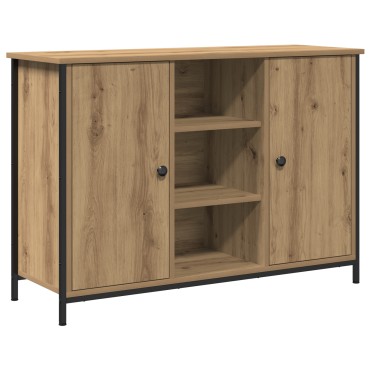 vidaXL Έπιπλο Artisan Οξιά 100x35x70cm Επεξεργασμένου Ξύλου και Χάλυβα 1 τεμ.