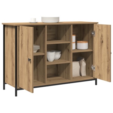 vidaXL Έπιπλο Artisan Οξιά 100x35x70cm Επεξεργασμένου Ξύλου και Χάλυβα 1 τεμ.