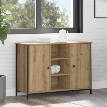 vidaXL Έπιπλο Artisan Οξιά 100x35x70cm Επεξεργασμένου Ξύλου και Χάλυβα 1 τεμ.