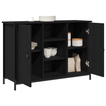 vidaXL Μπουφές Μαύρος Δρυς 100x35x70cm Επεξεργασμένο Ξύλο και Μέταλλο 1 τεμ.