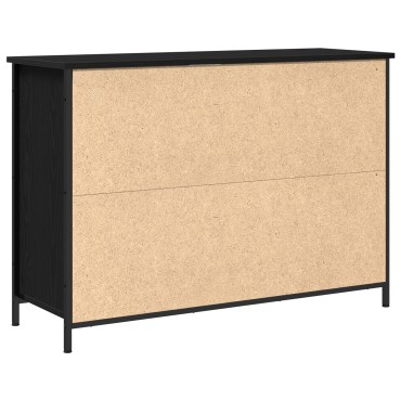 vidaXL Μπουφές Μαύρος Δρυς 100x35x70cm Επεξεργασμένο Ξύλο και Μέταλλο 1 τεμ.