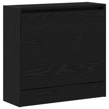 vidaXL Ντουλάπα Παπουτσιών Μαύρο Δρυς 60x21x57cm Επεξεργασμένο Ξύλο